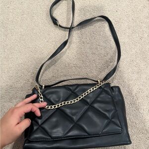 A New Day Black Quilted Shoulder Bag